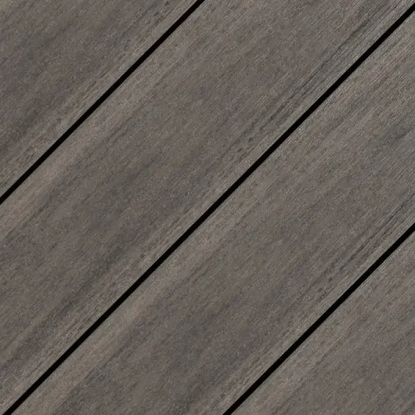 Wolf Serenity Black Walnut PVC decking board color sample - official product photo