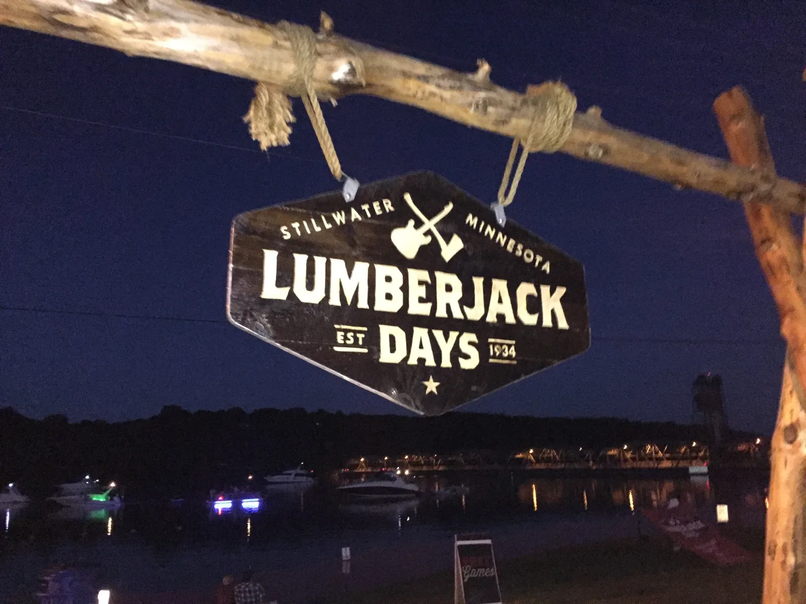 Lumberjack Days Stillwater Sign