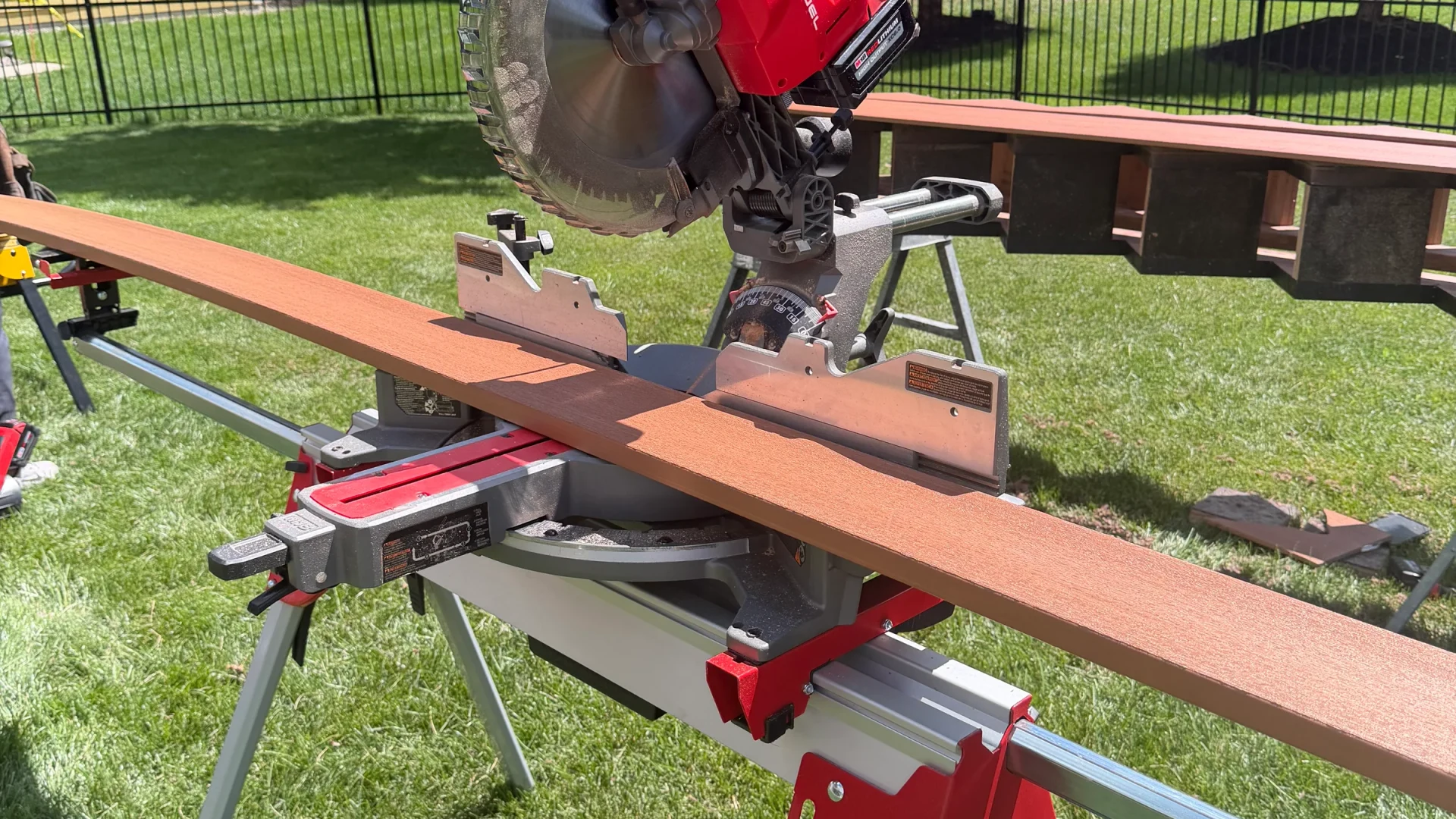 sawing deck boards